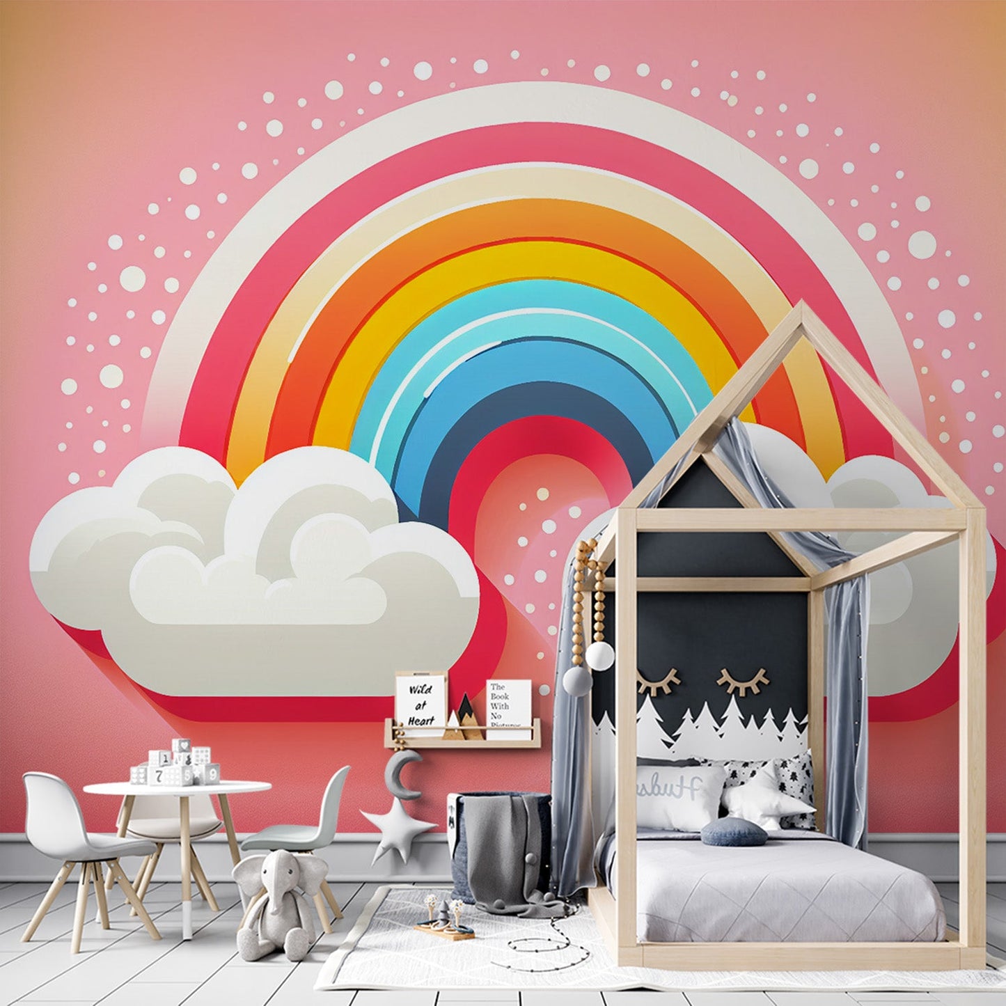 Regenbogen Tapete | Bunt mit Wolke