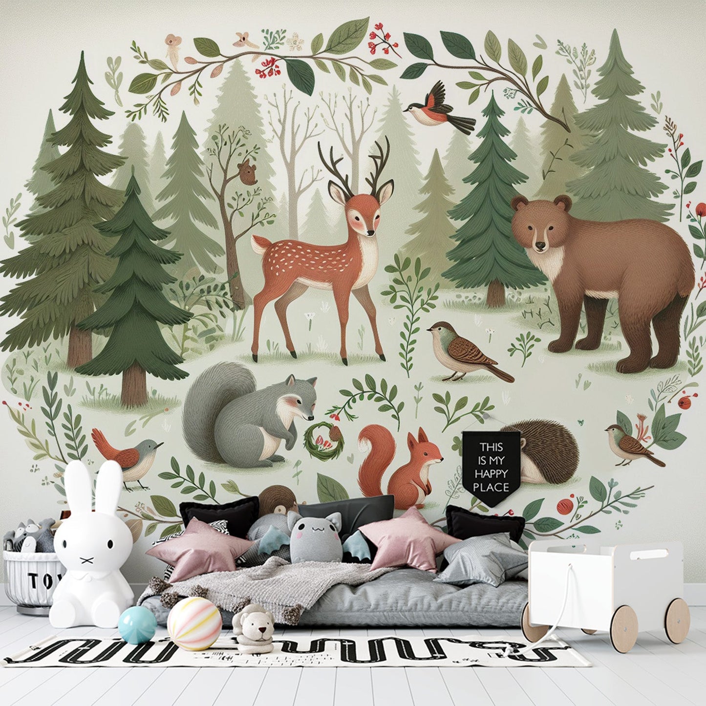 Tapete Hirsch | Tiere und verzauberter Wald