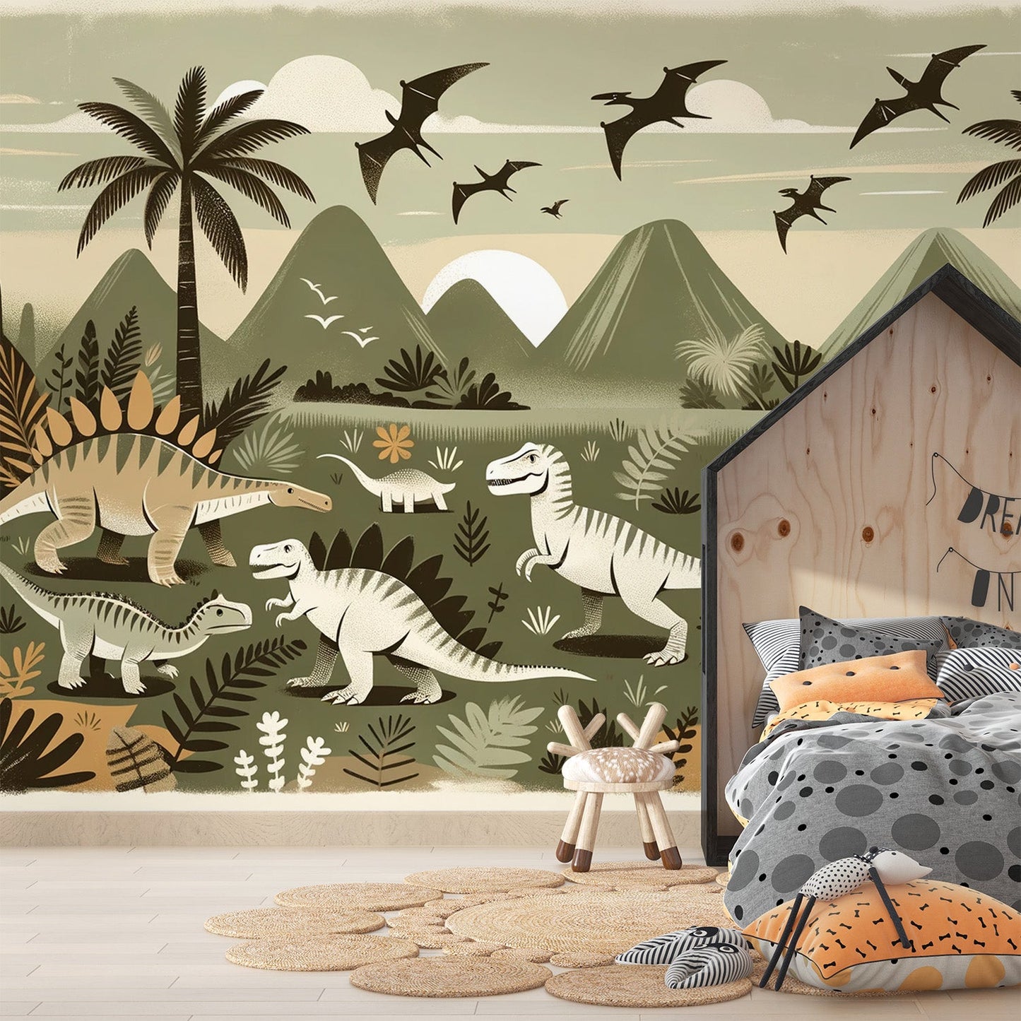 Dinosaurier Tapete | Dinosaurierfeld Illustration