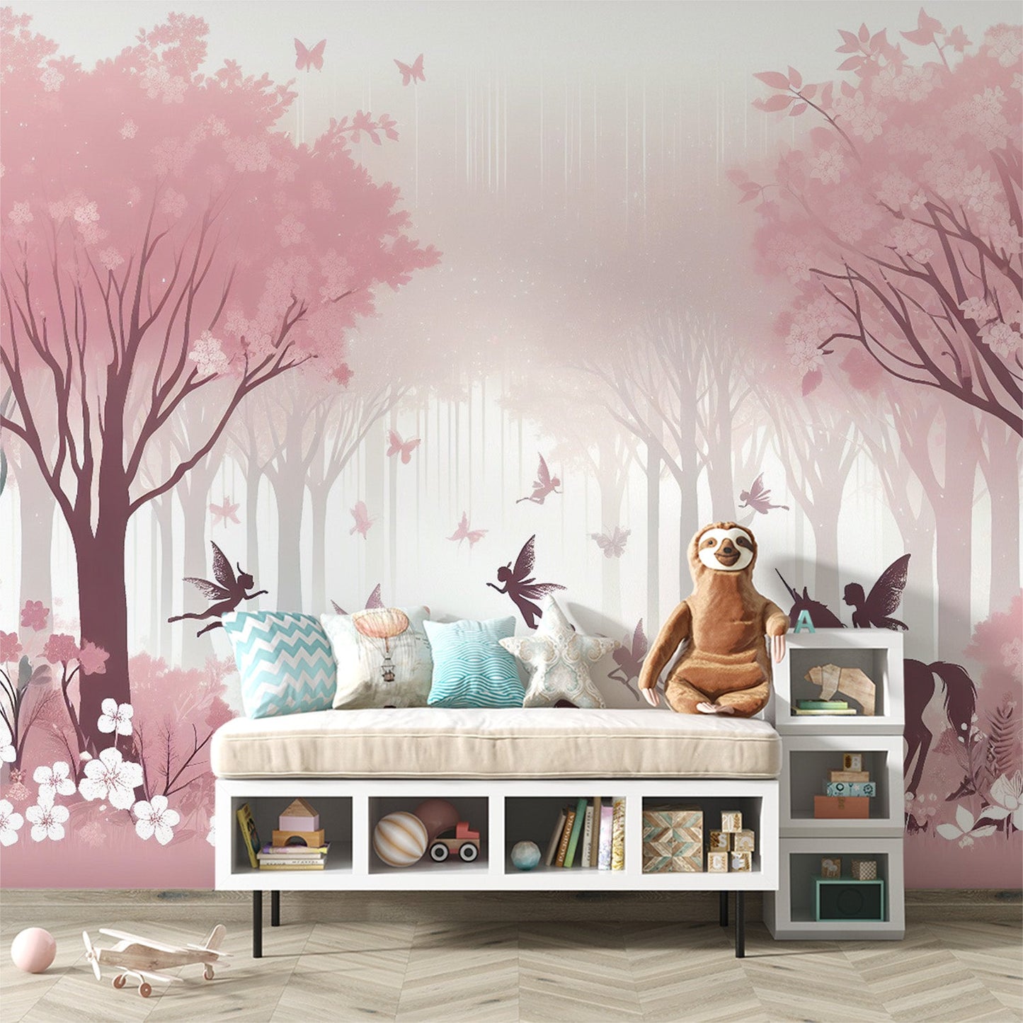 Einhorn Tapete | Fee, Einhorn und Fantasietiere im Wald