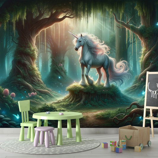 Einhorn Tapete | Verzauberter Wald