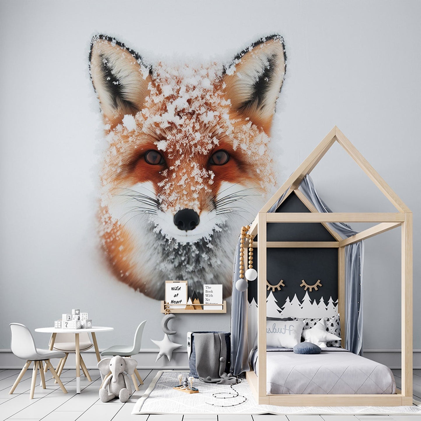 Fuchs Tapete | Fuchskopf im Schnee