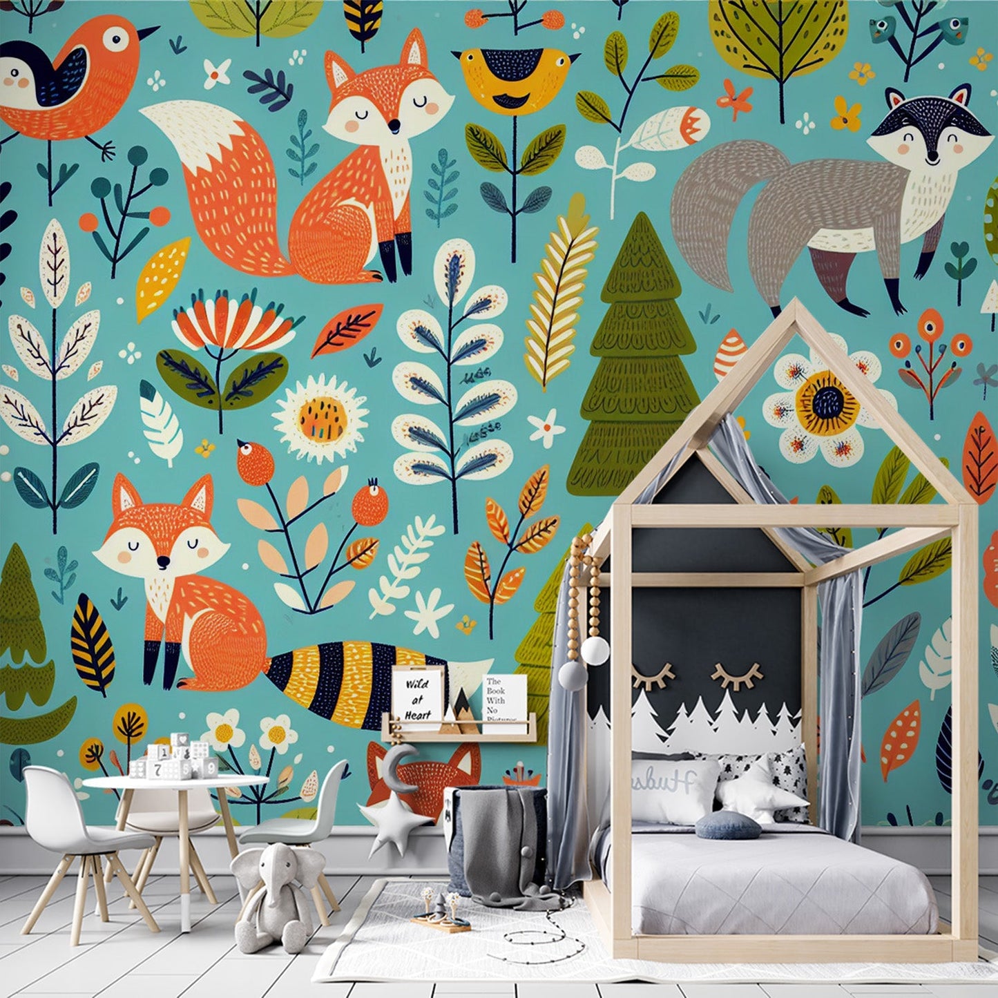Fuchs Tapete | Bunte Fantasiewald Tapete