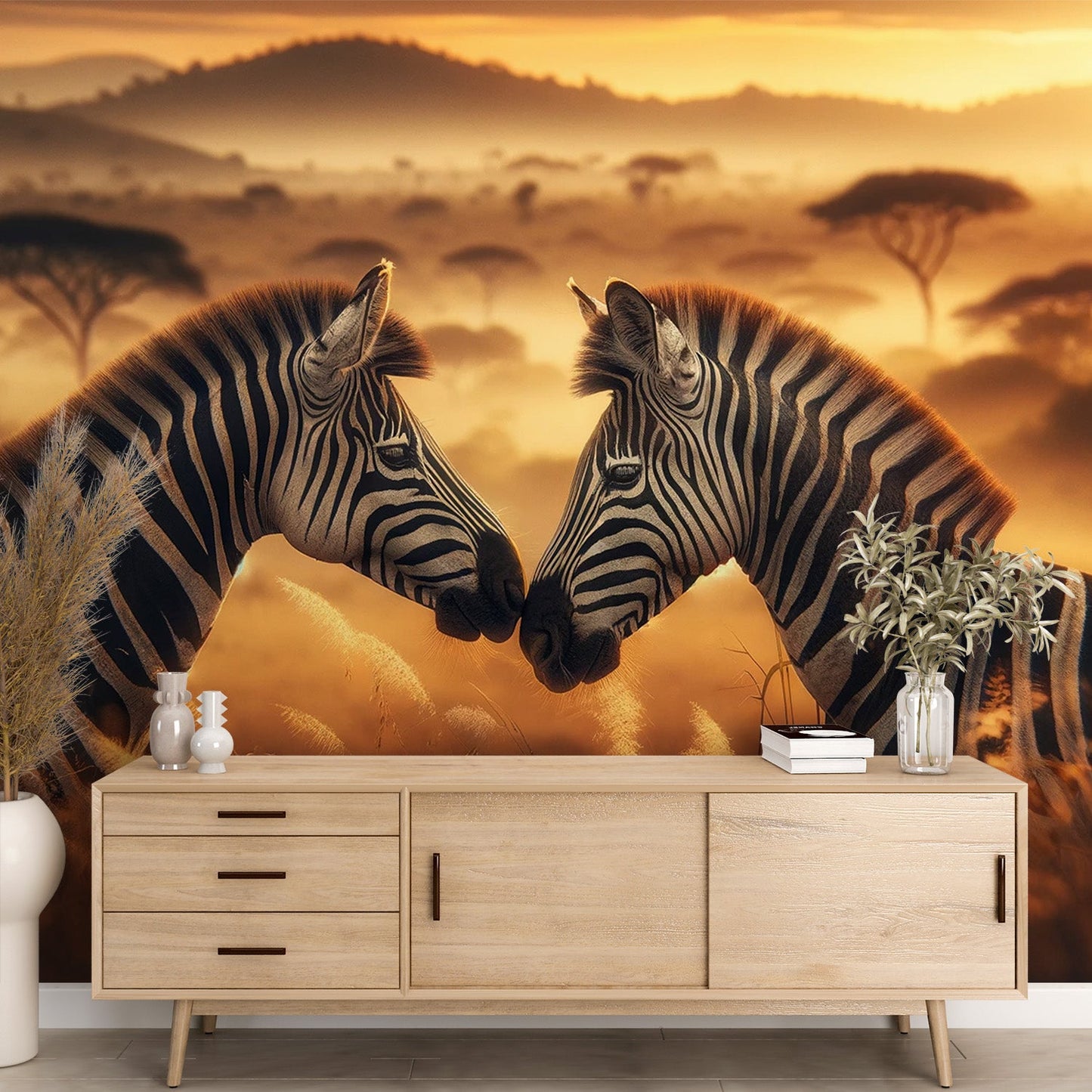 Zebra Tapete | Moment der Zärtlichkeit