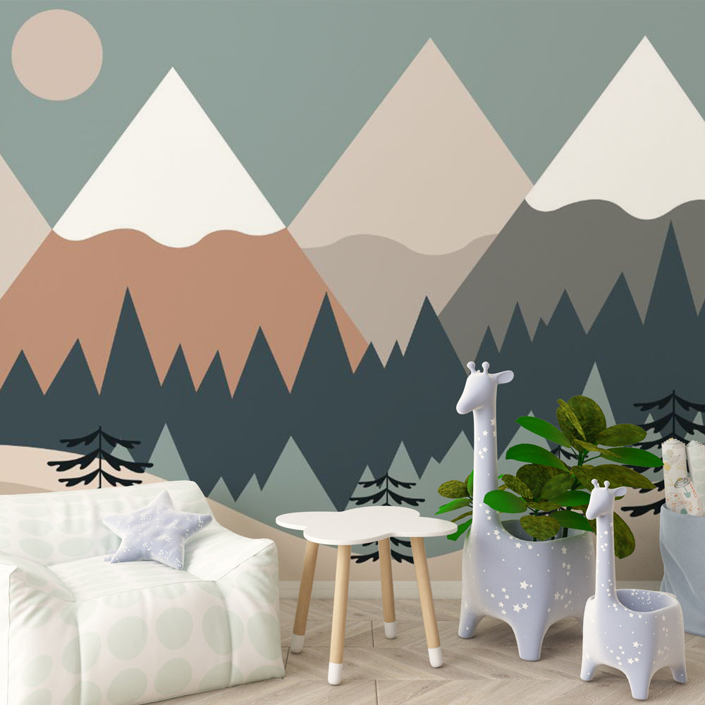 Tapete Kinderzimmer | Berge und Wälder Nr. 018