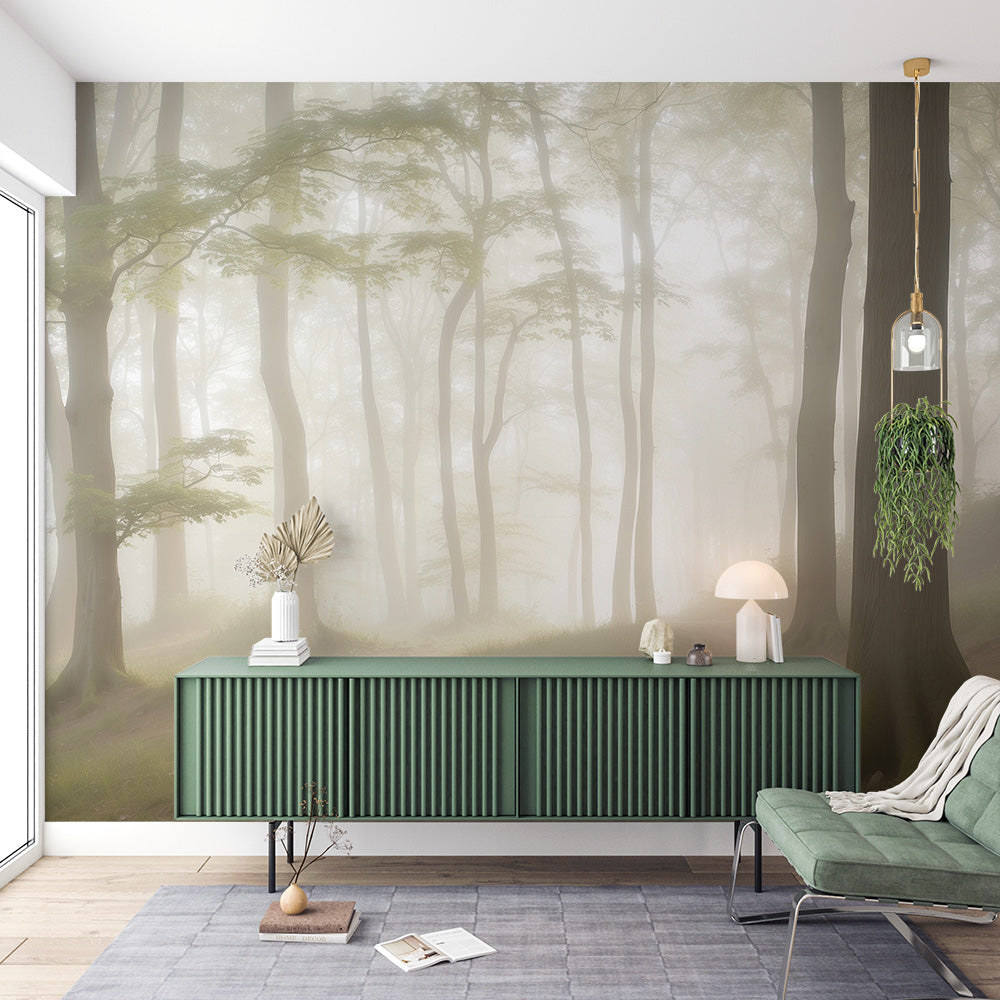 Tapete Baum | Sonniger realistischer Wald