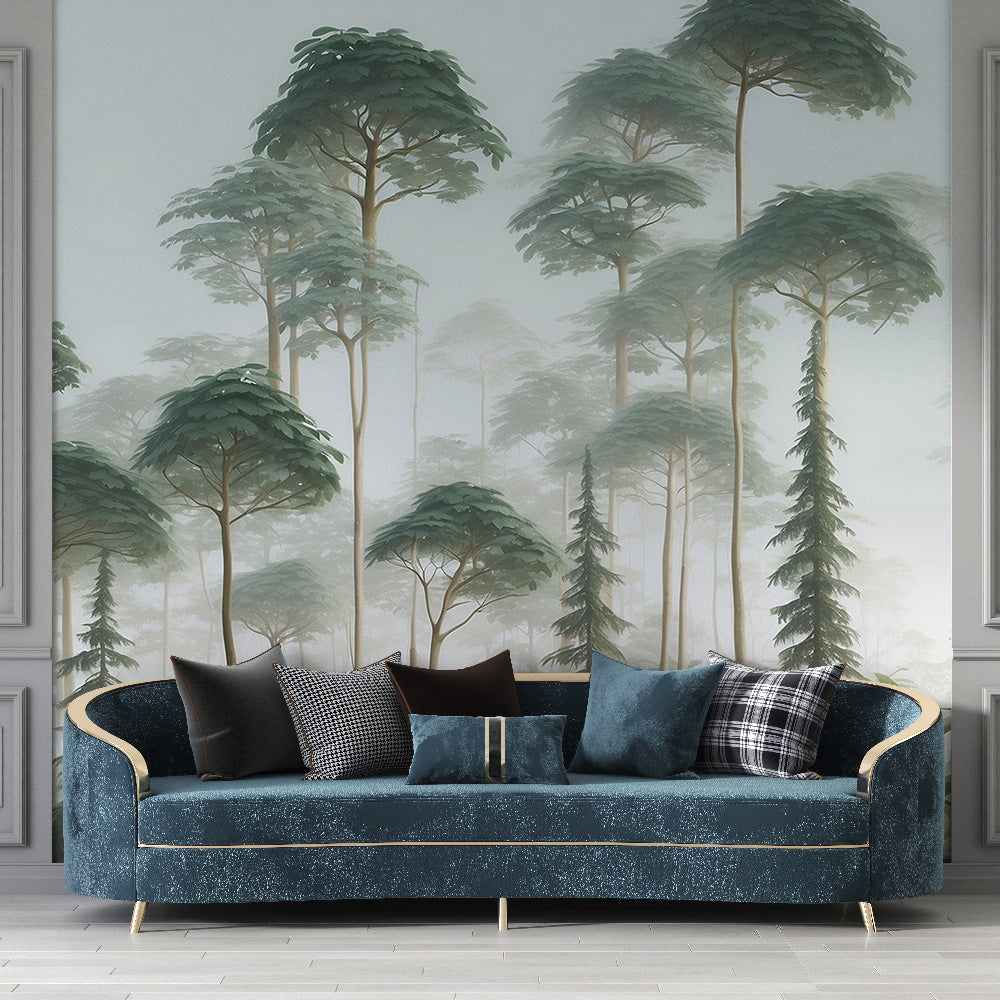 Tapete Baum | Grüner Wald und Design