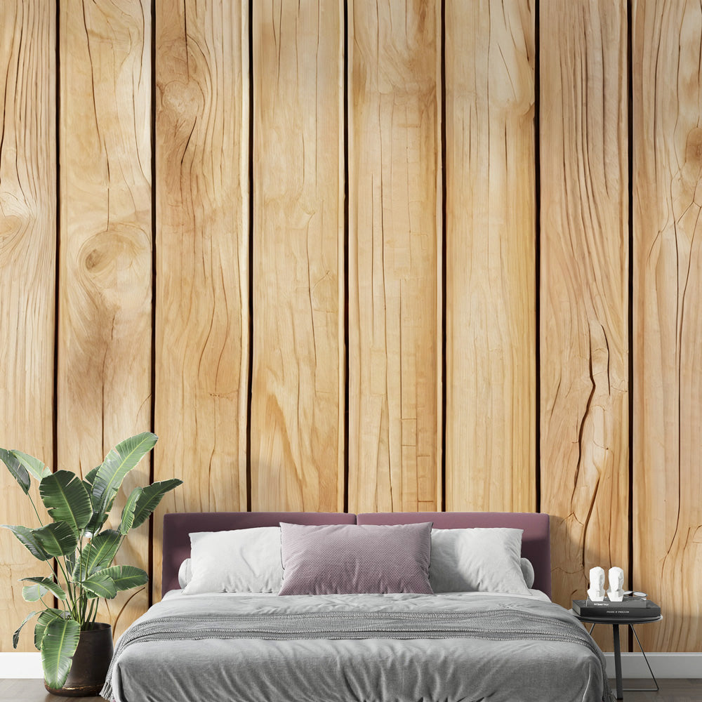 Holz Tapete | Helle Holzplanken-Tapete