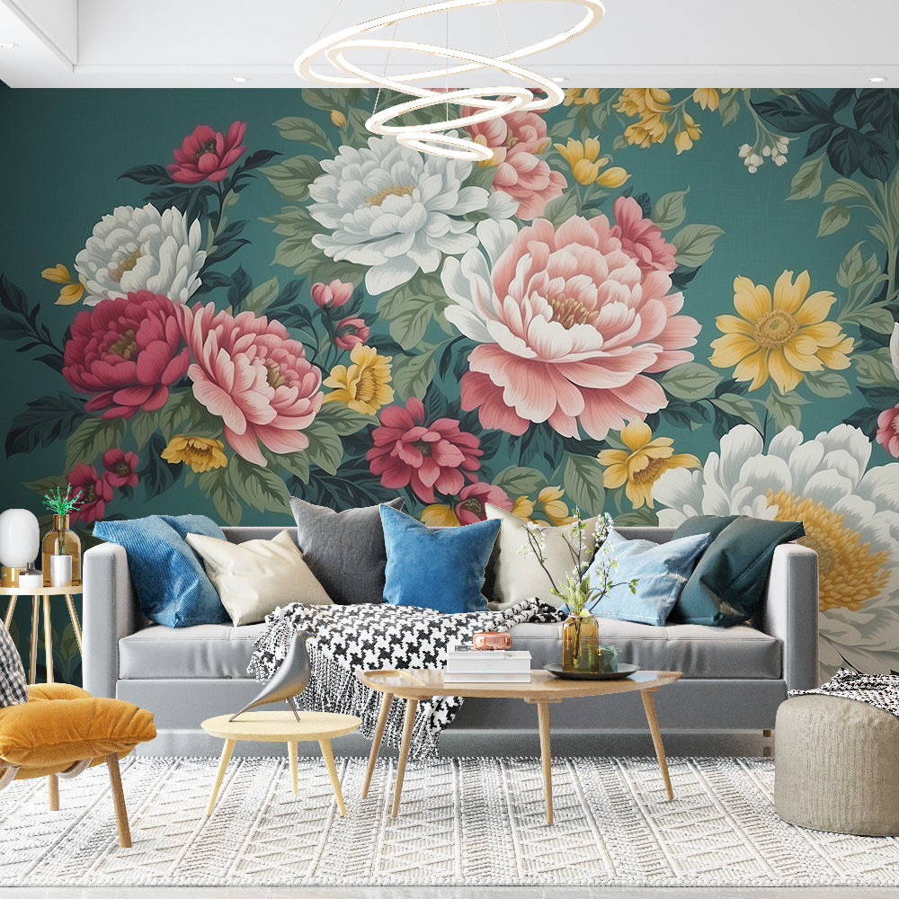 Tapete Blumen Vintage | Lebhafte Magnolien