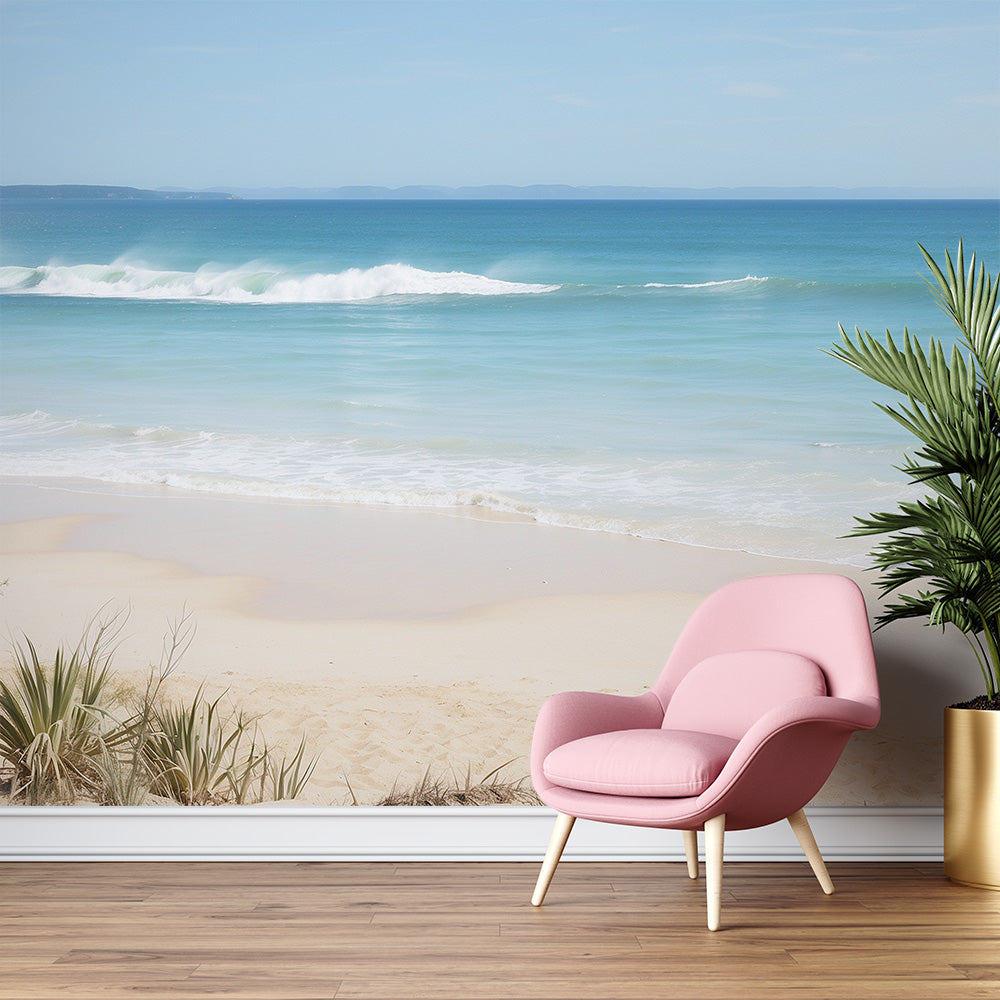 Tapete Meer | Blaues Wasser und Sand