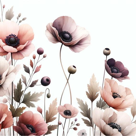 Tapete Blumen | Vintage rosa und weiße Blumentapete