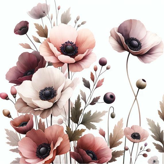 Tapete Blumen | Vintage rosa und weiße Blumentapete