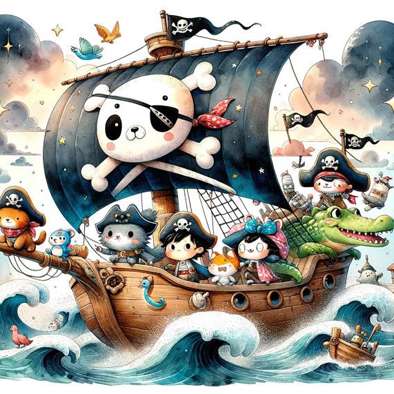 Kindertapete Piraten | Kinder-Matrosen-Team