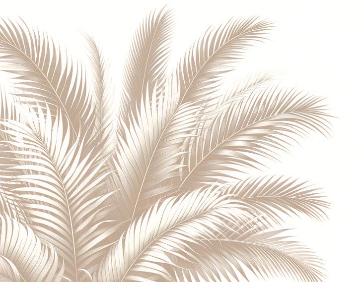 Tapete Blätter beige | Tapete mit Palmenblättern Bouquet