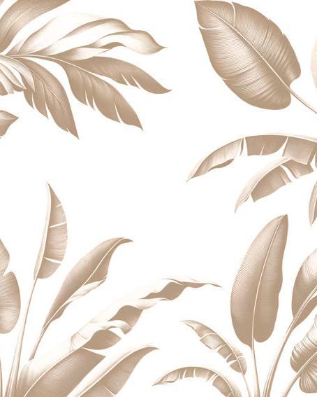 Tapete Blätter beige | Zufällige Bananenblätter