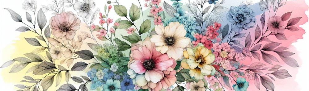 Tapete Blumen | Vintage Blumen und bunte Hintergrund Tapete