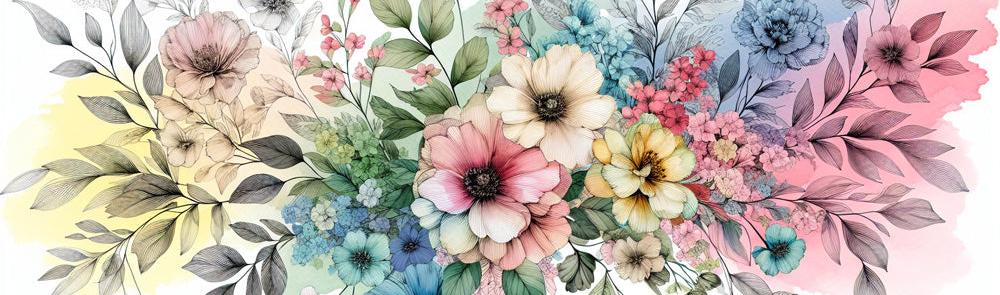 Tapete Blumen | Vintage Blumen und bunte Hintergrund Tapete