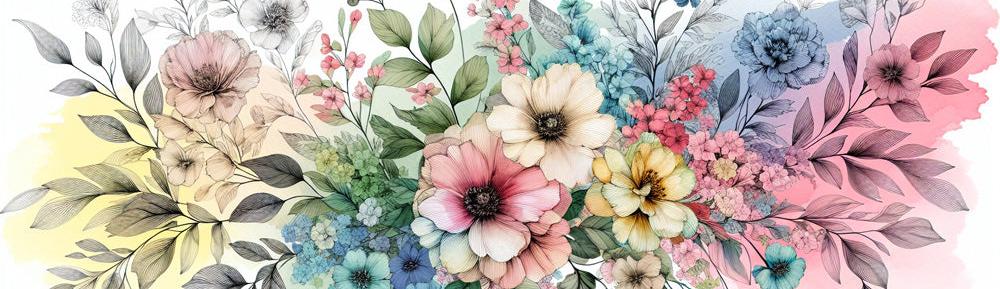 Tapete Blumen | Vintage Blumen und bunte Hintergrund Tapete