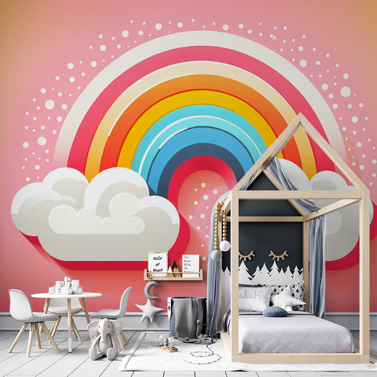 Regenbogen Tapete | Bunt mit Wolke