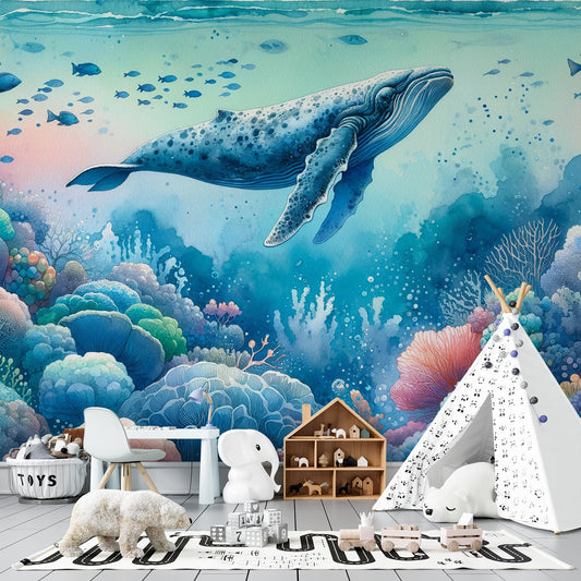 Tapete Wal | Fische und Korallen
