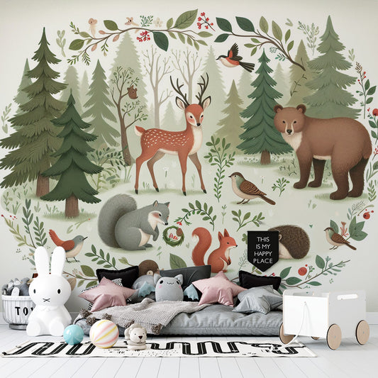 Tapete Hirsch | Tiere und verzauberter Wald