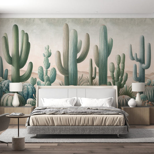 Kaktus Tapete | Dünen und neutrale Farben