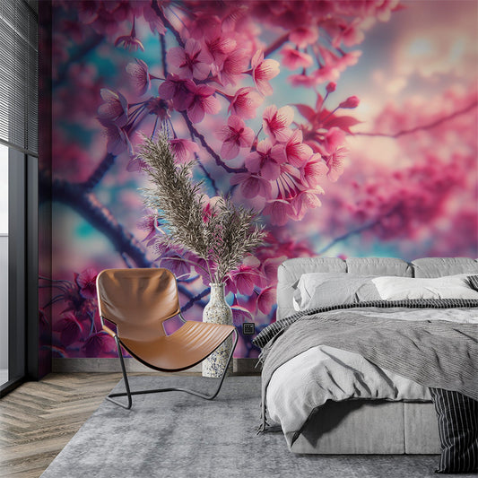 Kirschblüten Tapete | Realistische rosa Kirschblüten Tapete