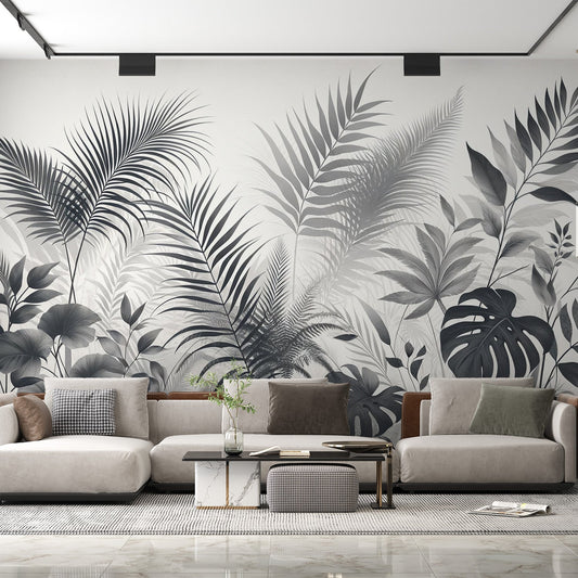 Tapete Blätter | Vintage Design mit verschiedenen Blattmotiven