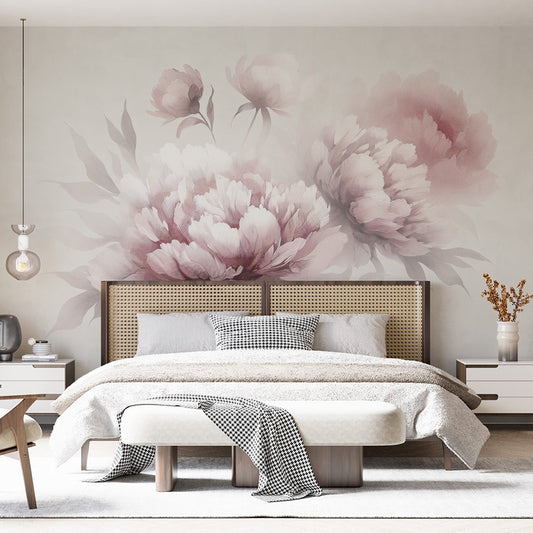 Tapete Blumen Rosa | Chrysantheme in blassen und pastellfarbenen Tönen
