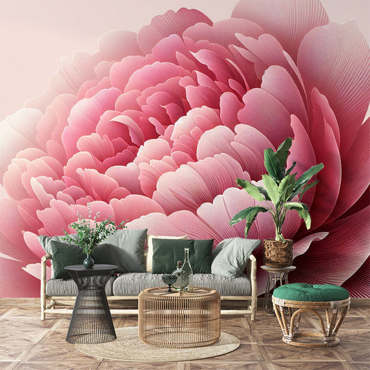 Tapete Blumen Rosa | Rosa Chrysanthemen auf hellem rosa Hintergrund