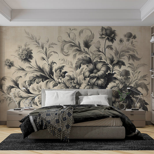 Tapete Blumen Vintage | Hintergrund mit gealterten Lilienblumen