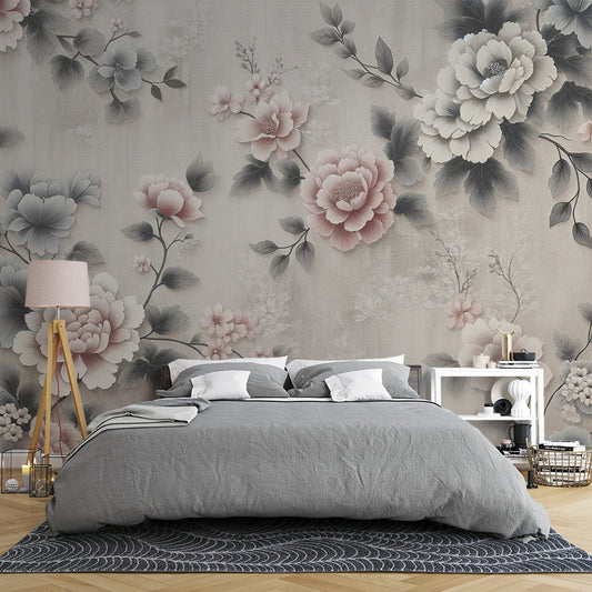 Tapete Blumen Vintage | Rosa und weiße Blütenblätter auf vintage Hintergrund