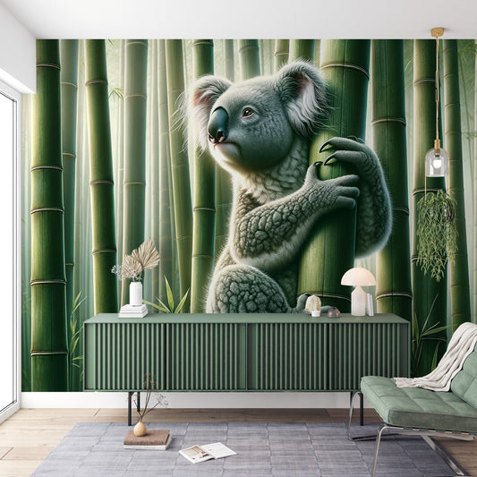 Tapete Tiere Koala | Realistisch in einem Bambuswald