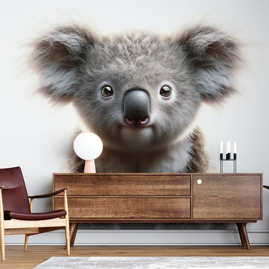 Tapete Tiere Koala | Realistisch auf weißem Hintergrund