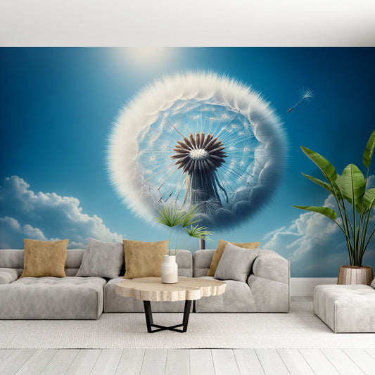 Löwenzahn Tapete | Realistisch mit großem blauem Himmel