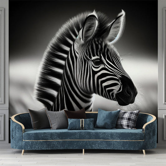 Zebra Tapete | Von drei Viertel in der Savanne
