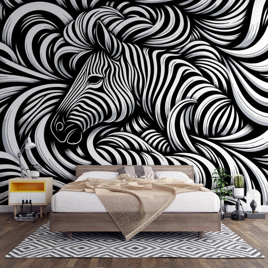 Zebra Tapete | Schwarz-weiße Zebra Muster