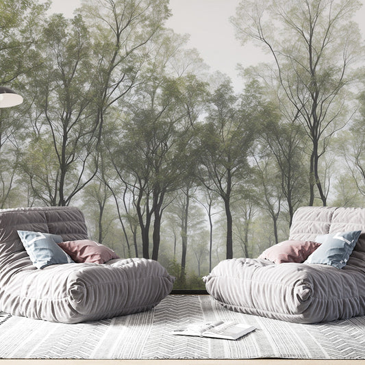 Tapete Baum | Wald Laubwerk in Grün