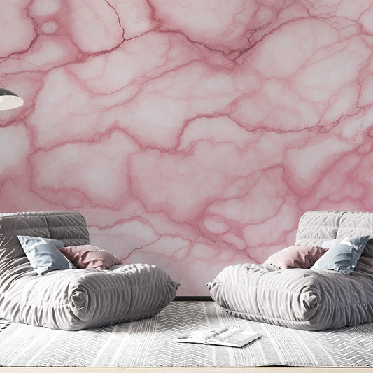 Marmor Tapete | Lebhafte rosa Maserungen